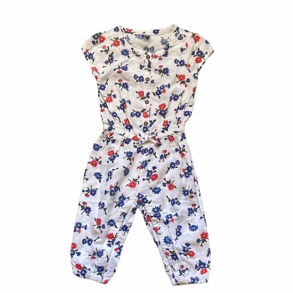 Old navy floral cinched waist jumper 18-24 months - Picture 1 of 7